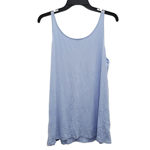 J. Jill Wearever Collection Light Blue‎ Stretch Knit Longline Casual Tank Top L - Picture 1 of 5